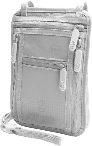Travel Neck Wallet RFID Blocking – Hidden Passport Holder for Men & Women, Anti-Theft Travel Pouch with Adjustable Lanyard, Lightweight & Water Resistant