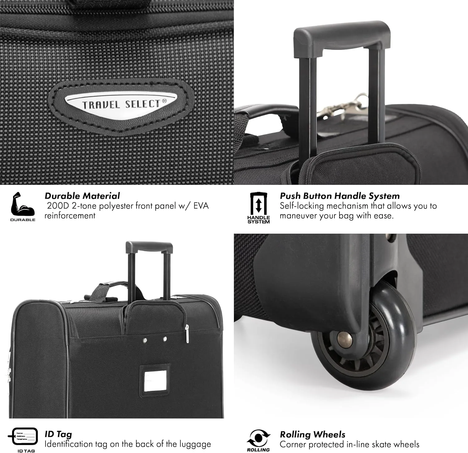 Travel Select Amsterdam Business Rolling Garment Bag, Gray, One Size