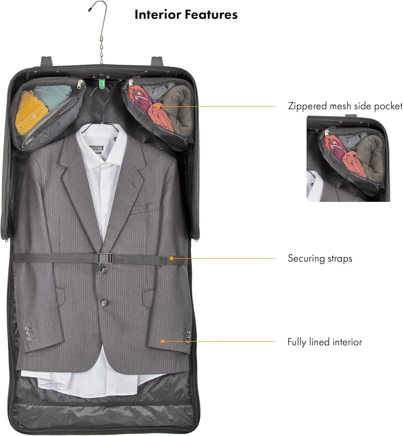 Travel Select Amsterdam Business Rolling Garment Bag, Gray, One Size