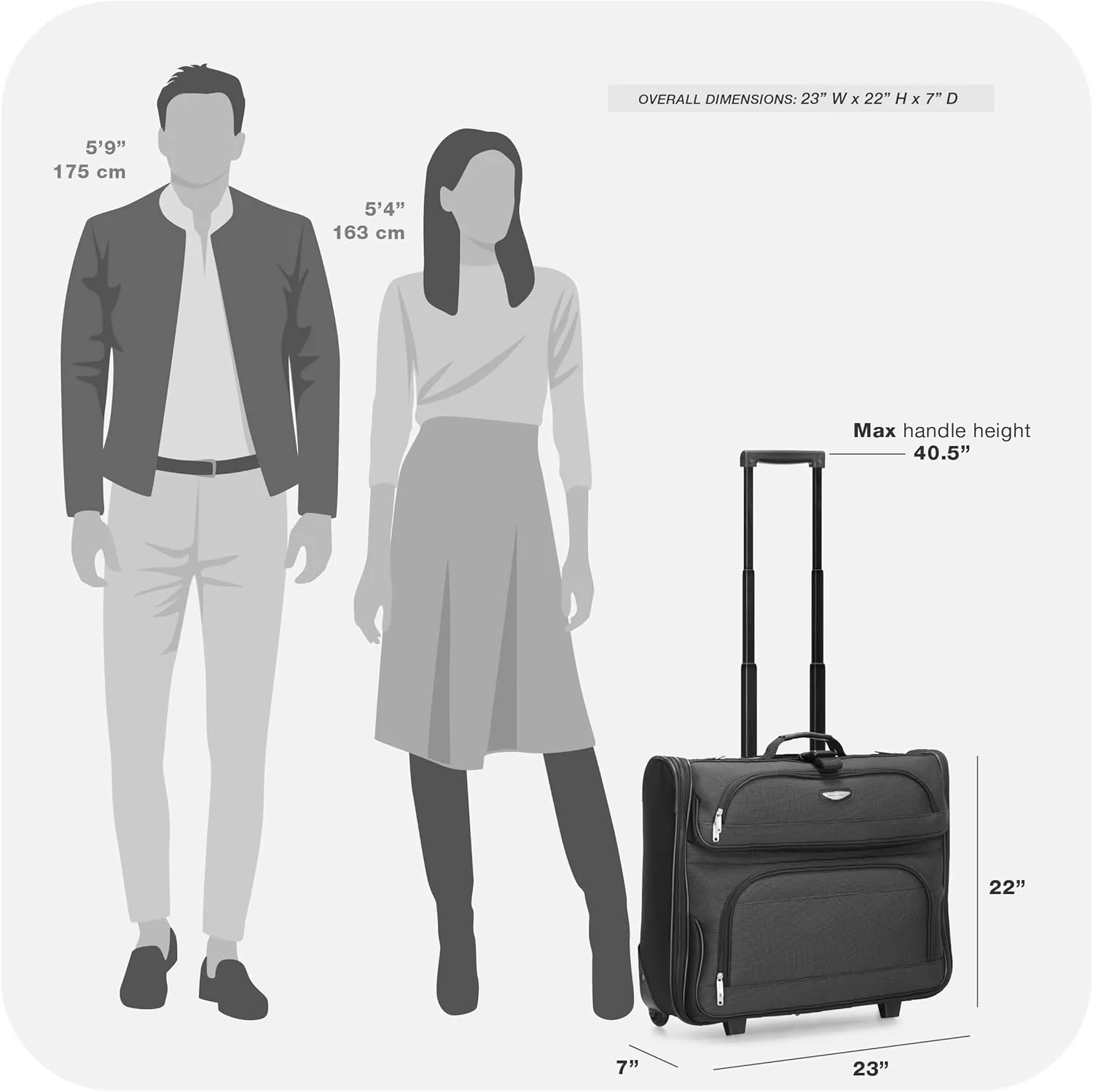 Travel Select Amsterdam Business Rolling Garment Bag, Gray, One Size