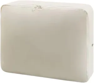 Travel Storage Bag Portable Compression Duvet Storage Bag Large Capacity Closet Quilt Organizer Cabinet Pillow Blanket Organizer(30x40x18cm-Apricot,2PCS)