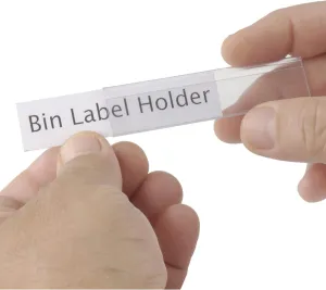 Tri-Dex Label Holder, 13/16" x 3" for Shelf Bin 7x18x4, 25/Pk