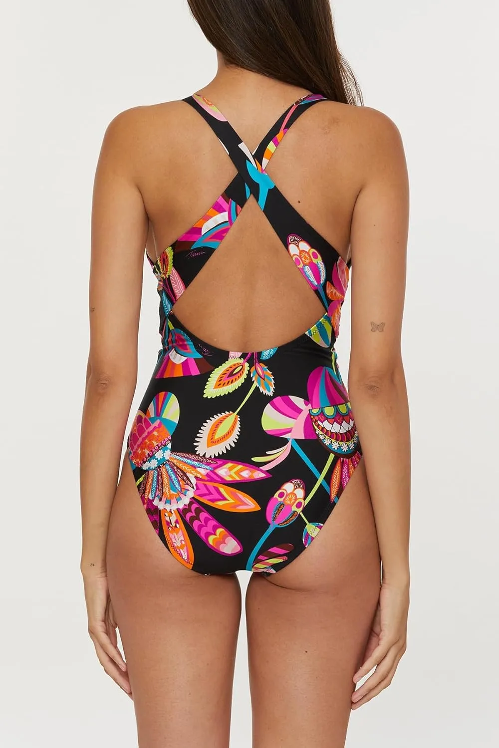 Trina Turk Women's Luminary One Piece Swimsuit, Floral Print, Adjustable, Bathing Suits