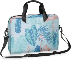 Tropical Vegetation Flamingo Laptop Bag 16 Inch with Shoulder Straps & Handle Water-Resistant Durable Messenger Bag for Men Women Business Office Travel Gifts