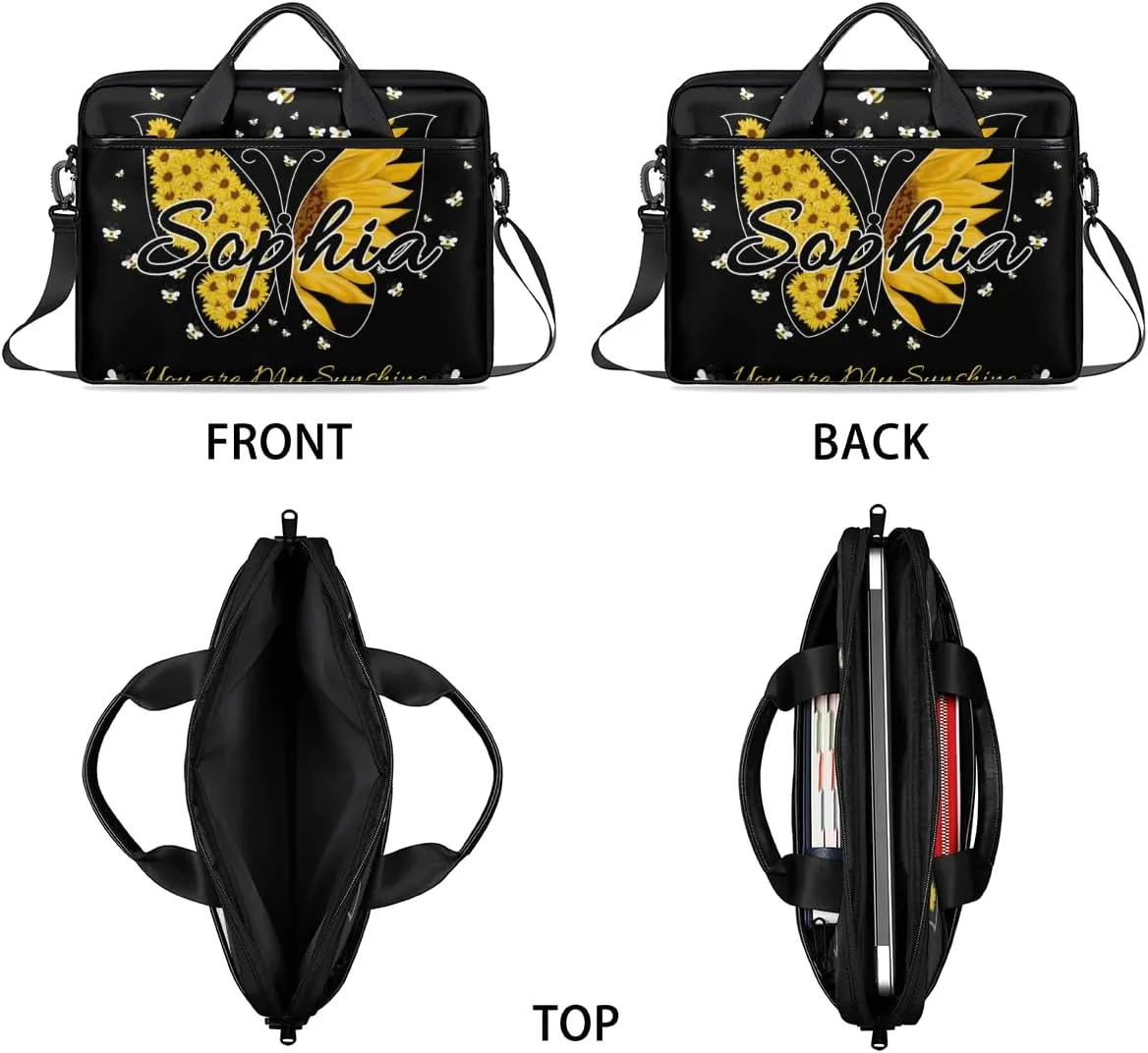 TropicalLife Personalized Laptop Bag 15 Inch Custom Sleeve Case with Handle Shoulder Strap Computer Messenger Bag