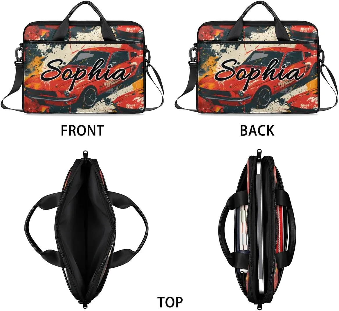 TropicalLife Personalized Laptop Bag 15 Inch Custom Sleeve Case with Handle Shoulder Strap Computer Messenger Bag