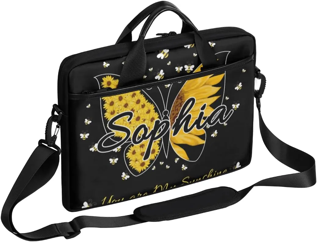 TropicalLife Personalized Laptop Bag 15 Inch Custom Sleeve Case with Handle Shoulder Strap Computer Messenger Bag