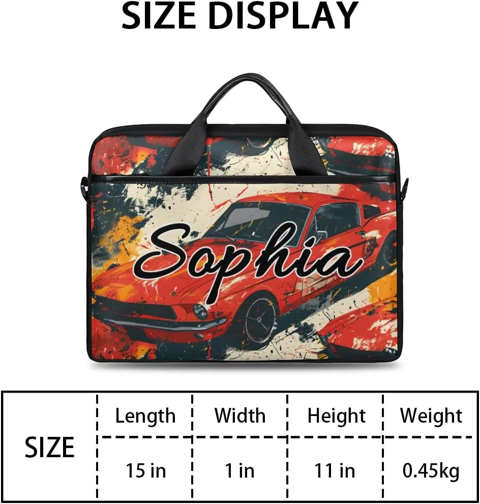 TropicalLife Personalized Laptop Bag 15 Inch Custom Sleeve Case with Handle Shoulder Strap Computer Messenger Bag