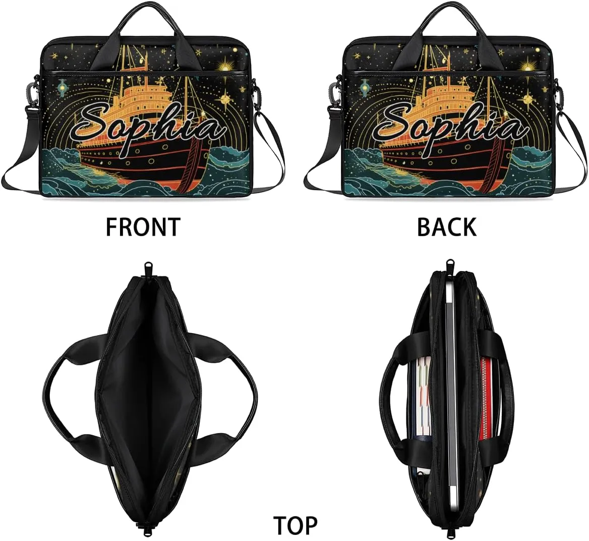 TropicalLife Personalized Laptop Bag 15 Inch Custom Sleeve Case with Handle Shoulder Strap Computer Messenger Bag