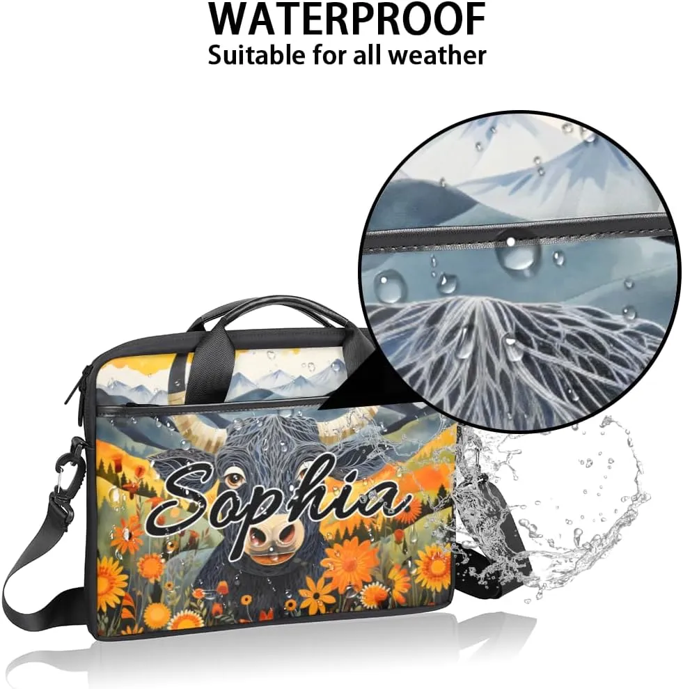 TropicalLife Personalized Laptop Bag 15 Inch Custom Sleeve Case with Handle Shoulder Strap Computer Messenger Bag