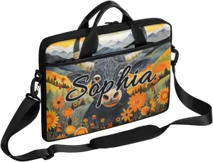TropicalLife Personalized Laptop Bag 15 Inch Custom Sleeve Case with Handle Shoulder Strap Computer Messenger Bag