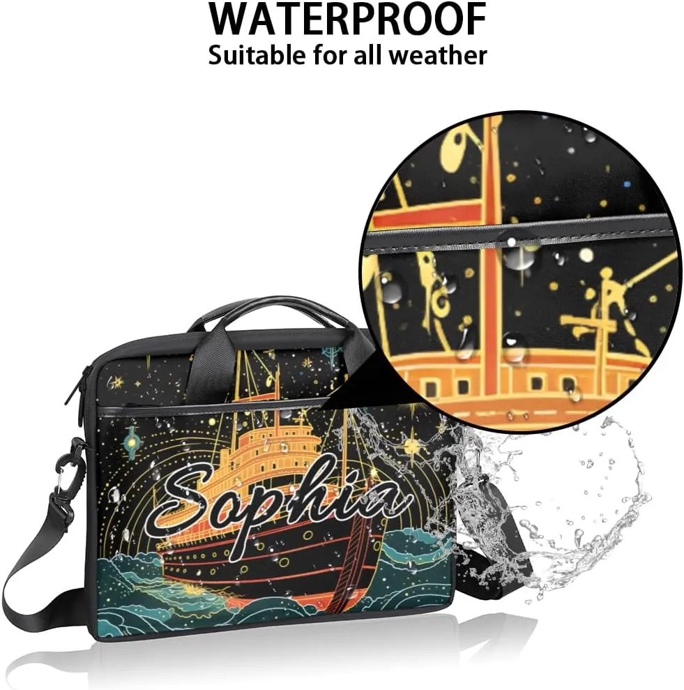 TropicalLife Personalized Laptop Bag 15 Inch Custom Sleeve Case with Handle Shoulder Strap Computer Messenger Bag
