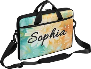 TropicalLife Personalized Laptop Bag 15 Inch Custom Sleeve Case with Handle Shoulder Strap Computer Messenger Bag