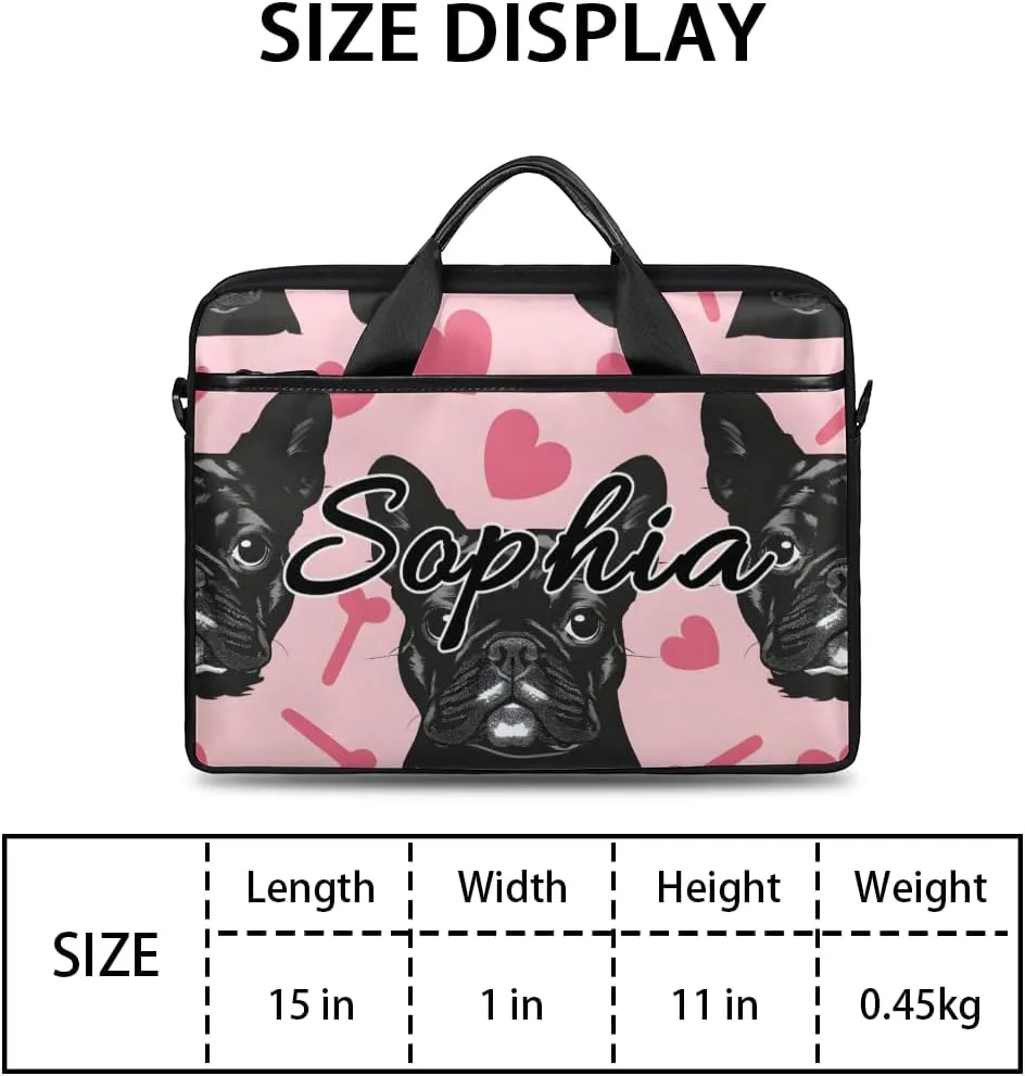 TropicalLife Personalized Laptop Bag 15 Inch Custom Sleeve Case with Handle Shoulder Strap Computer Messenger Bag