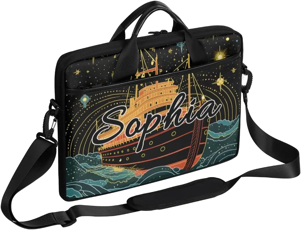 TropicalLife Personalized Laptop Bag 15 Inch Custom Sleeve Case with Handle Shoulder Strap Computer Messenger Bag