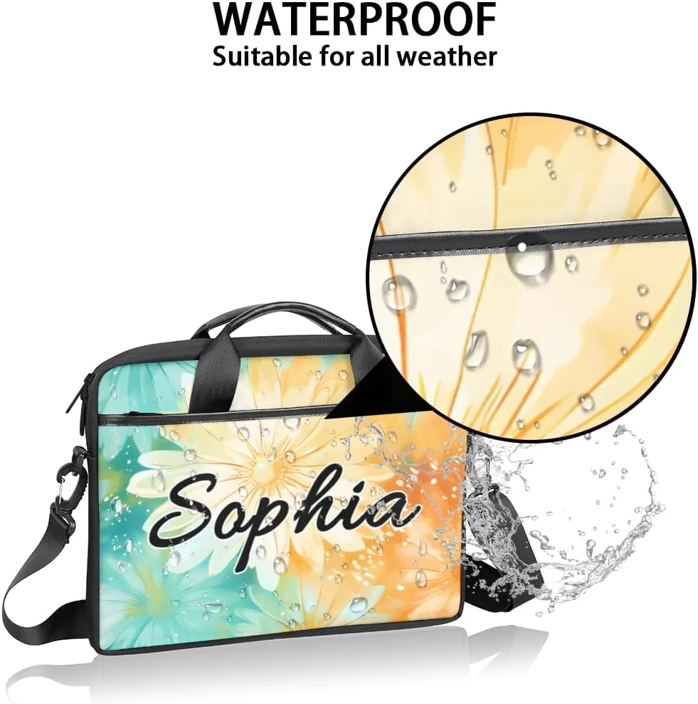 TropicalLife Personalized Laptop Bag 15 Inch Custom Sleeve Case with Handle Shoulder Strap Computer Messenger Bag