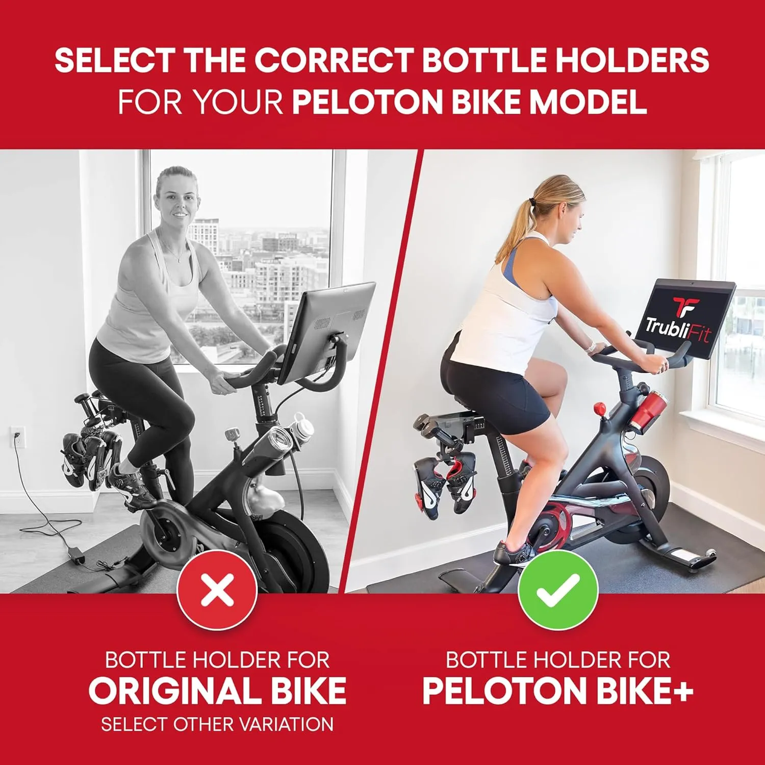 TrubliFit Extra Large Bottle Holders for Peloton Bike for Original Peloton & Peloton Bike  - All Metal Design - Fits YETI   Nalgene   Hydro Flask (Peloton Bike )