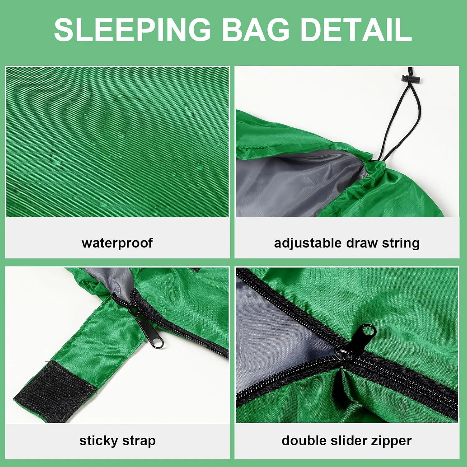 Tudomro 2 Pcs Camping Sleeping Bag for Adults, Lightweight Packable Waterproof Camping Gear Equipment to Keep Warm for Spring Summer Fall Indoor Outdoor Backpacking Hiking Travel