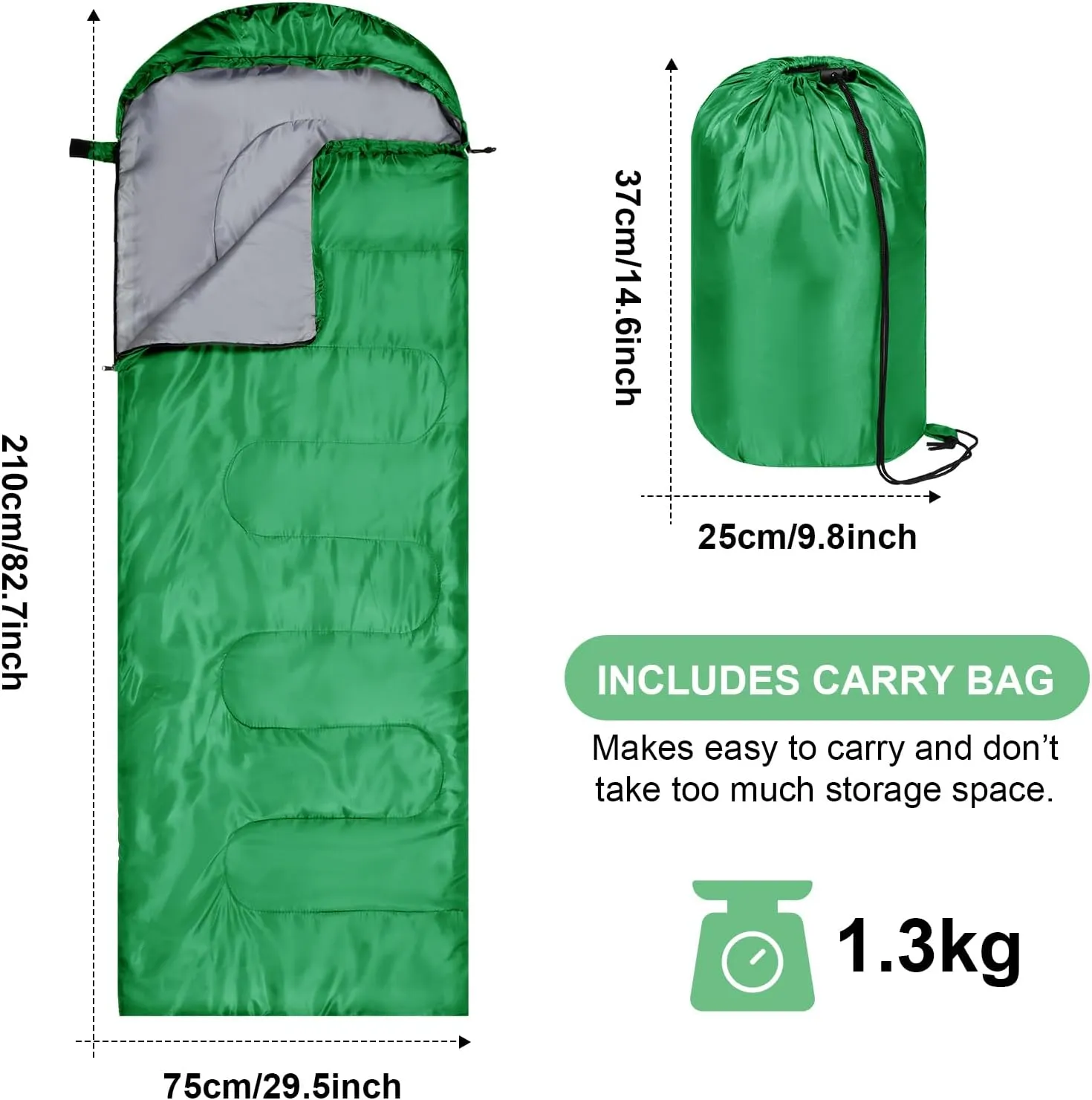 Tudomro 2 Pcs Camping Sleeping Bag for Adults, Lightweight Packable Waterproof Camping Gear Equipment to Keep Warm for Spring Summer Fall Indoor Outdoor Backpacking Hiking Travel