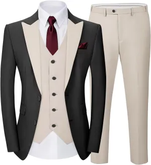 Tuxedo Men Suit Slim Fit 3 Piece Men Suits for Wedding Prom Groom Fashion One Button Blazer Vest Pants Set