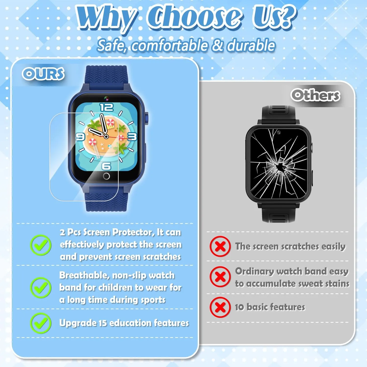 Tywop Smart Watch for Kids Girls Age 3-12 with 26 Puzzle Games HD Video Camera Touchscreen Music Player Learning Cards Storybook Pedometer Metal Case Kids Watch Toy Birthday Gifts