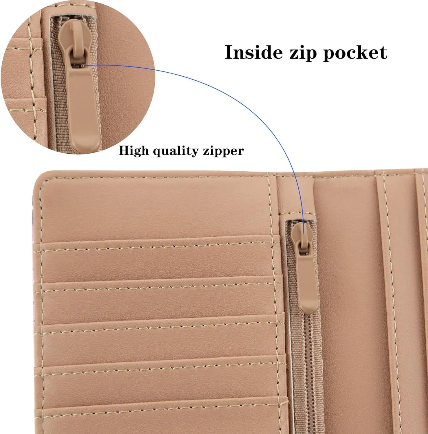 Ultra Slim Thin Leather Women Wallet Rfid Blocking Credit Card Holder Bifold Clutch (Flowers and Hummingbirds)