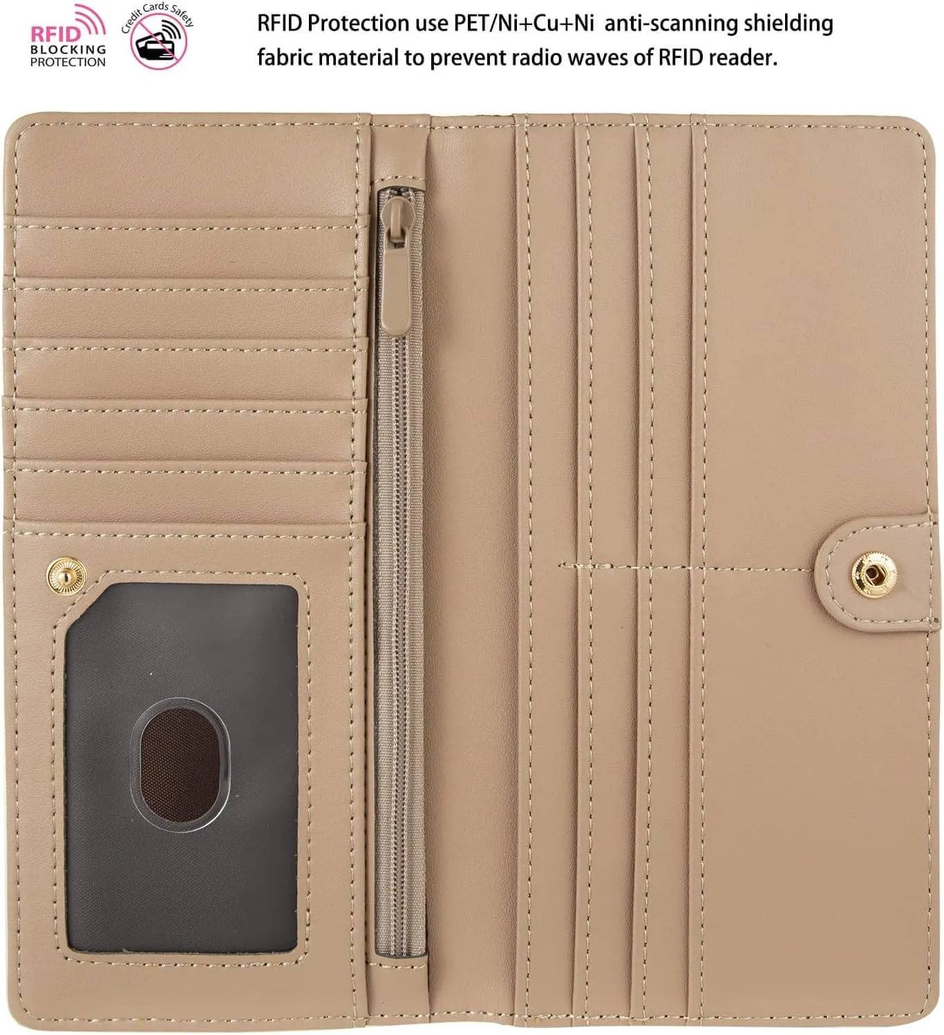 Ultra Slim Thin Leather Women Wallet Rfid Blocking Credit Card Holder Bifold Clutch (Flowers and Hummingbirds)