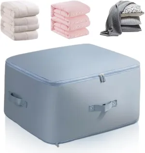 Ultra Space Saving Self Compression Organizer, 2024 New Propositiony Ultra Space Saving Self Compression, Storage Tote for Space Saving Compression Moving Organizer Bags for Blankets (Blue, X-Large)