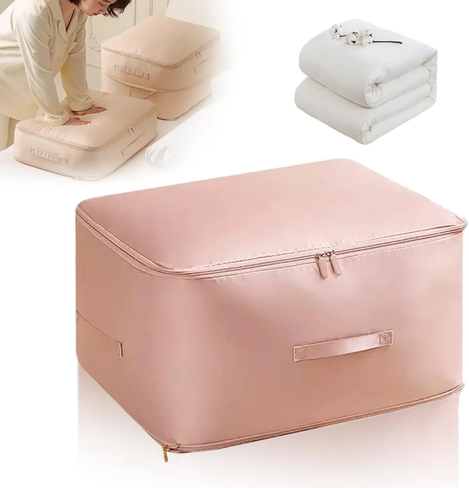 Ultra Space Saving Self Compression Organizer, 2024 Upgraded Space Saver Quilt Compression Storage Bag for Space Saving, Portable Packing Bags Clothes Storage Bags for Comforters, Blankets, Bedding