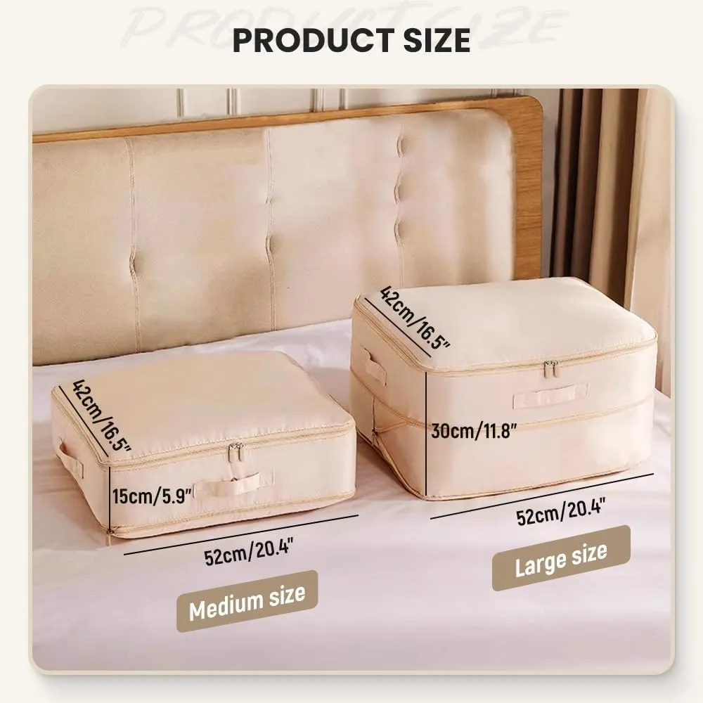 Ultra Space Saving Self Compression Organizer, 2025 New Space Saving Self Compression Organizer for Comforters, Blankets, Bedding, Portable Heavy Duty Moving Bags Storage Tote (Pink, L(54*42*30CM))