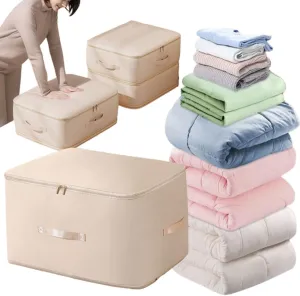 Ultra Space Saving Self Compression Organizer, Heavy Duty Moving Bags, Storage Tote for Space Saving, Self Compression Moving Organizer Bags for Comforters, Clothes, Blankets (Khaki,XL(54*42*60CM))