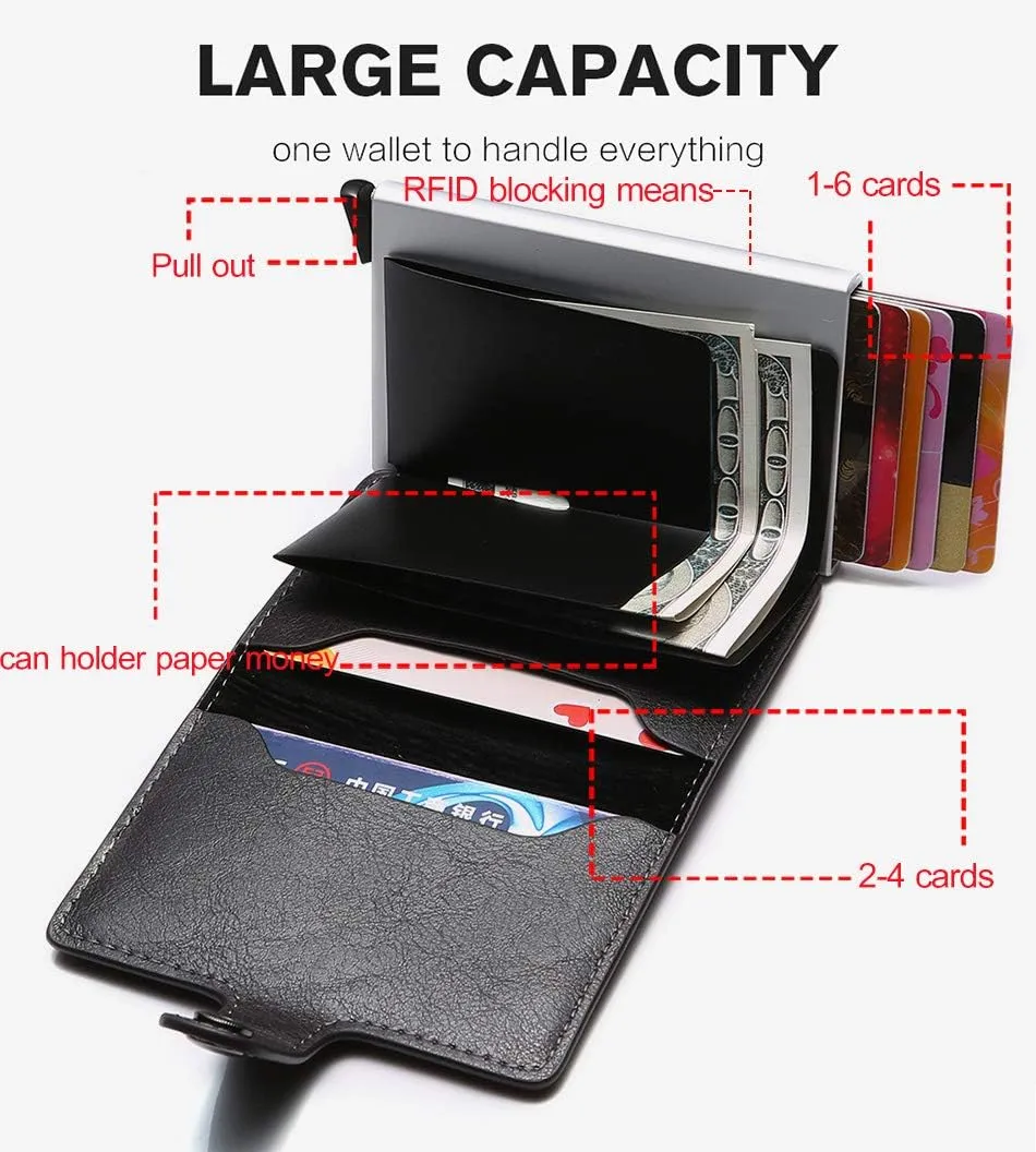 Ultra-thin RFID blocking wallet secure credit card wallet Credit Card Holders (1468-1)