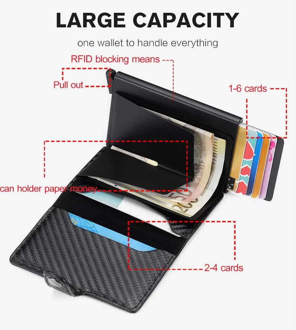 Ultra-thin RFID blocking wallet secure credit card wallet Credit Card Holders (1468-4)