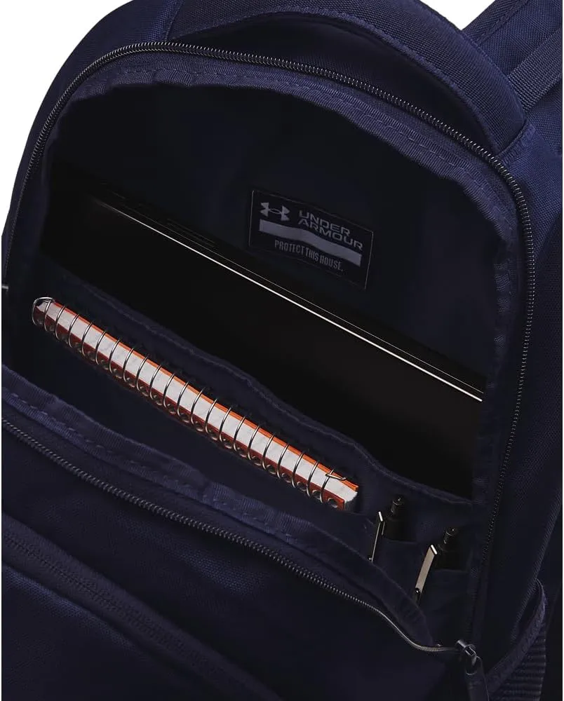 Under Armour Unisex-Adult Hustle 6.0 Backpack, (412) Midnight Navy/Midnight Navy/White, One Size Fits Most