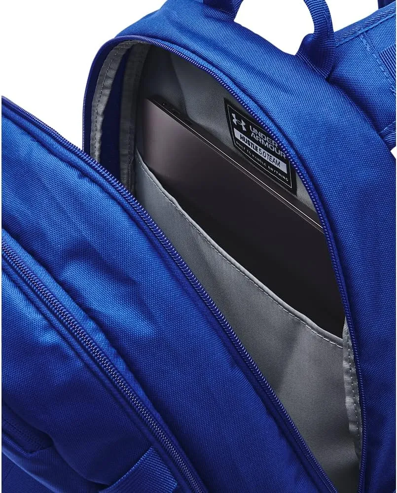 Under Armour Unisex Hustle 5.0 Team Backpack, (400) Royal/Royal/Metallic Silver, One Size Fits All