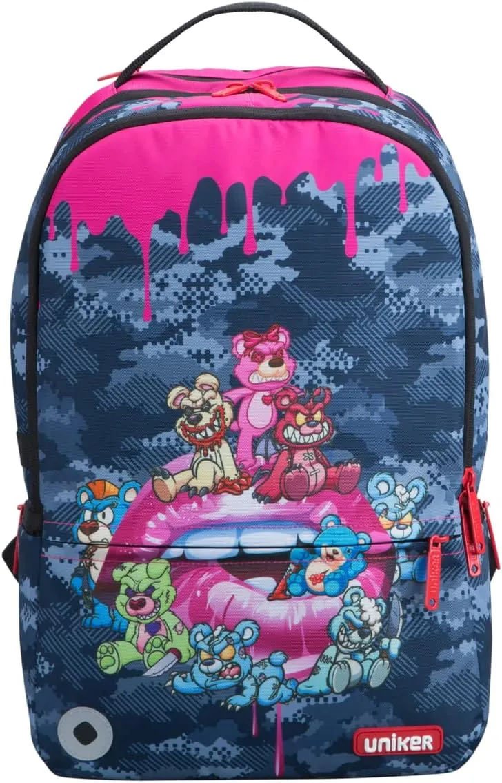 UNIKER Backpack for Girls,Graffiti Backpack for women,School Backpack for Girls, Laptop Backpack for 15.6 Inch,College Bag Computer Bag Pink, 20L