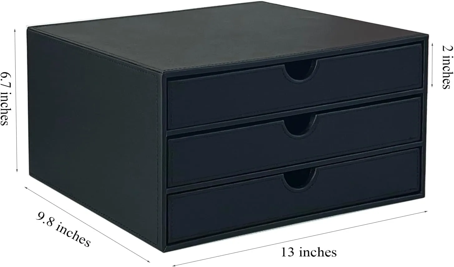 UnionBasic Document Organizer, 3-Drawer File Cabinet Document Storage Box, Office Desktop Filing Organizer, Black