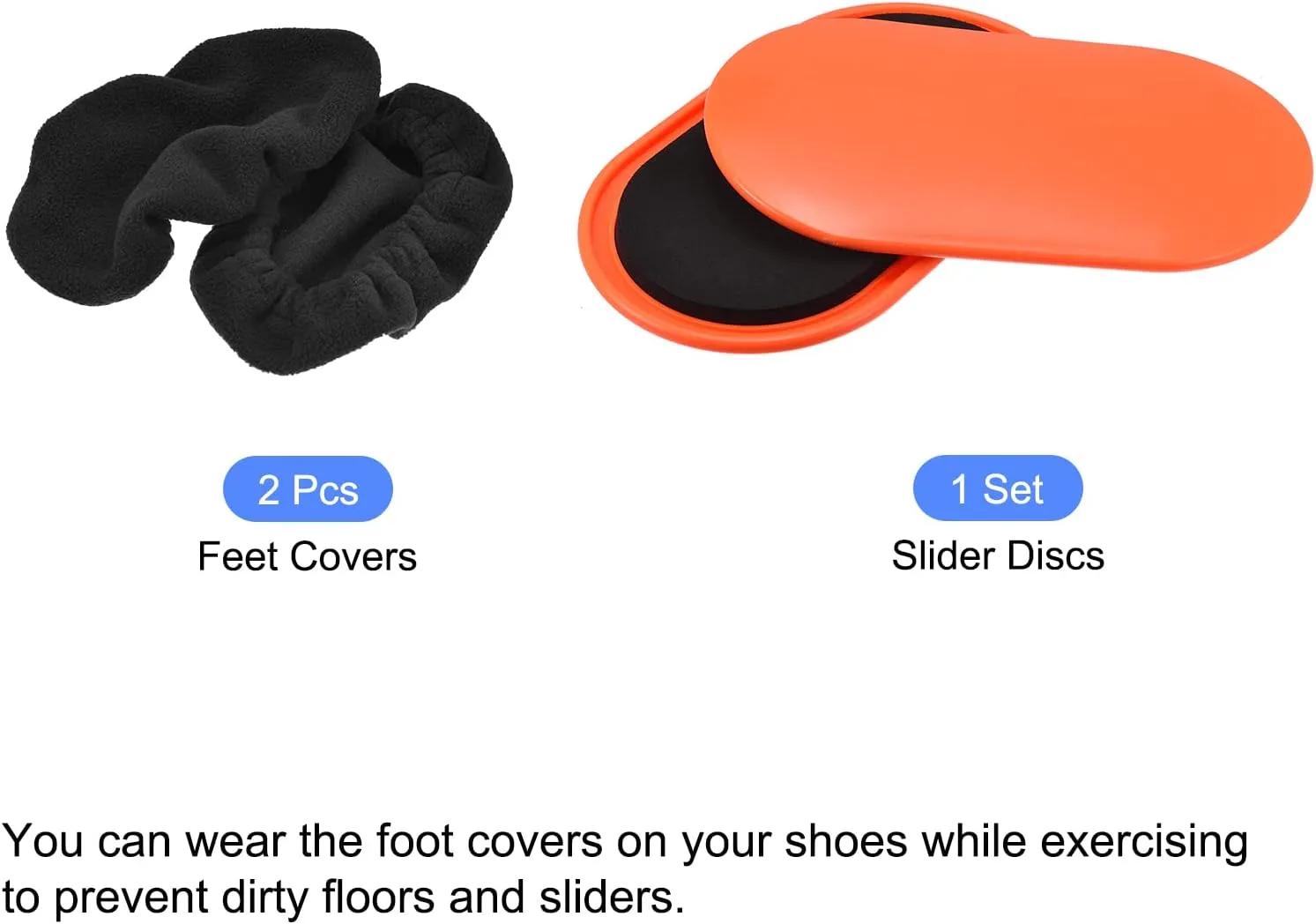 uxcell Exercise Core Sliders, Oval Glider Discs with Feet Covers, Dual Sided Usage in Home Gym for Full Body Workout