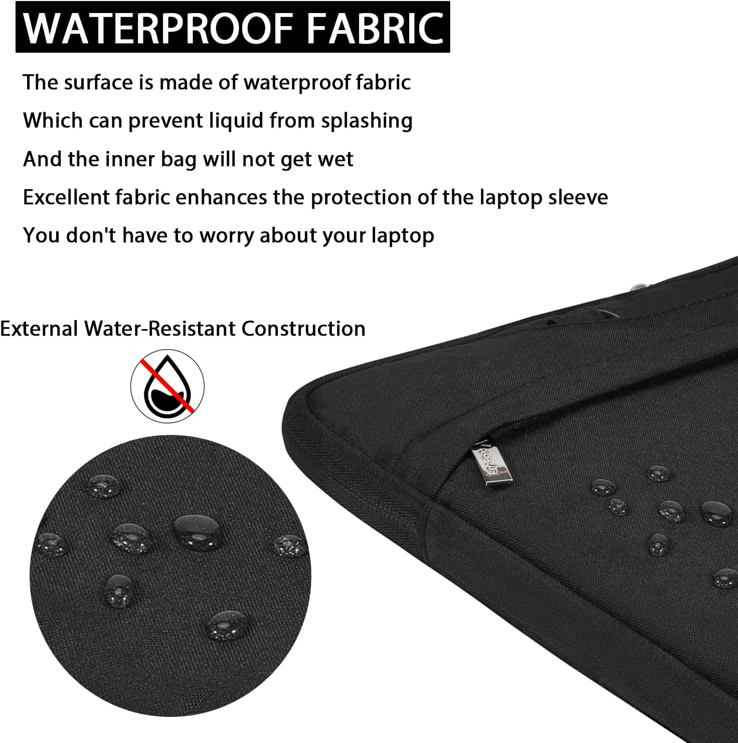 V Voova Laptop Bag 13-14 inch with Shoulder Strap & Handle, Waterproof Laptop Case Sleeve Compatible with 13-14” MacBook Air/MacBook Pro, Slim Briefcase Computer Cover for Men Women, Black