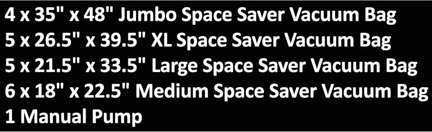 Vacuum Storage Bags-Space Saving Air Tight Compression-Shrink Down Closet Clutter, Store and Organize Clothes, Linens, Seasonal Items by Everyday Home