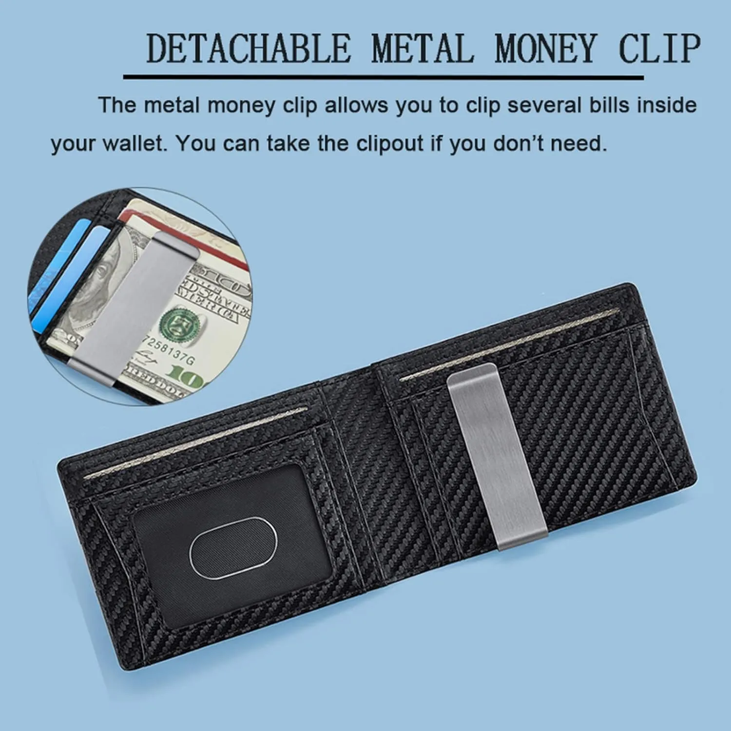 VANNANBA Slim Wallet for Men Bifold RFID Wallet Leather Card Holder Purse Front Pokcet Wallet Minimalist