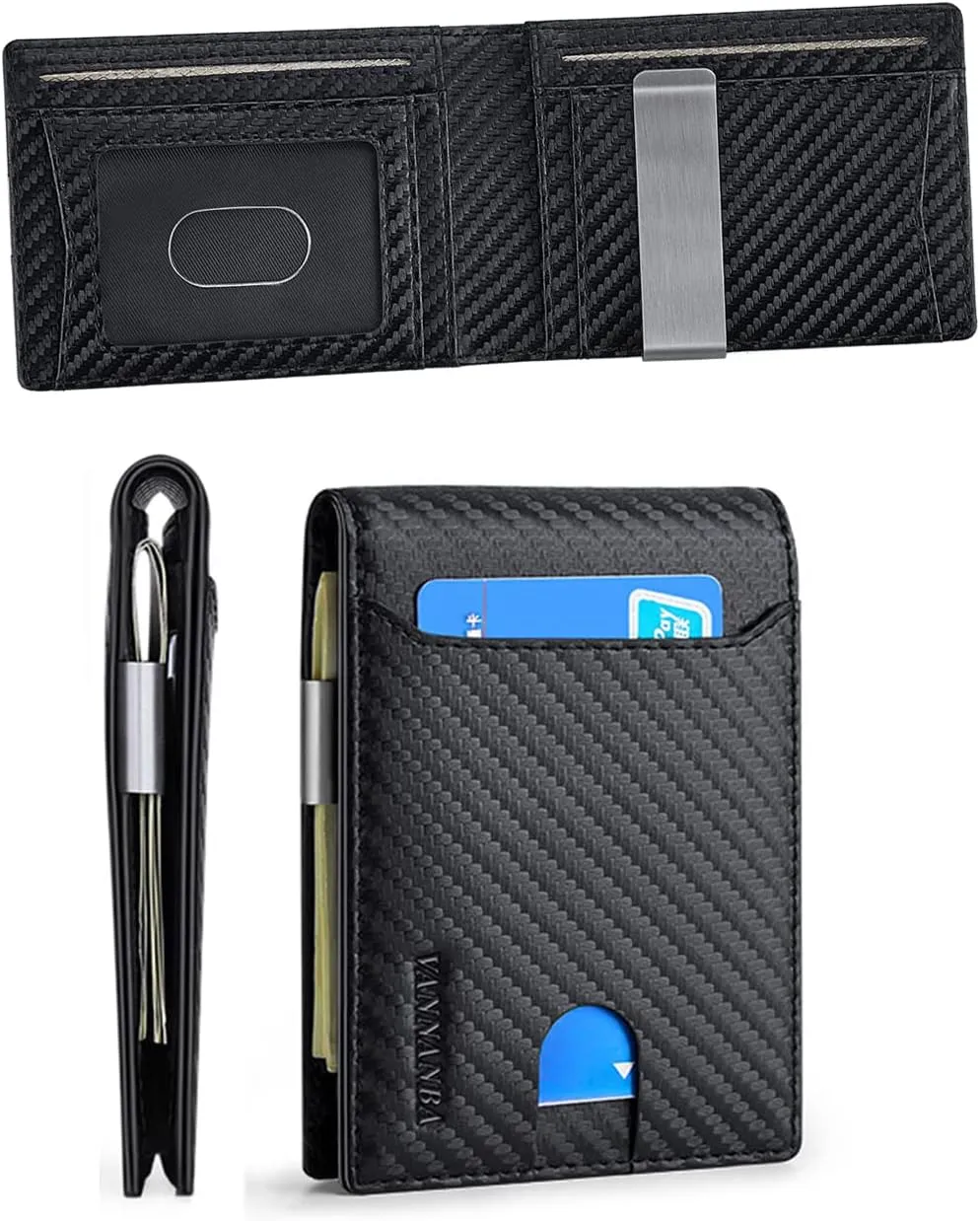 VANNANBA Slim Wallet for Men Bifold RFID Wallet Leather Card Holder Purse Front Pokcet Wallet Minimalist