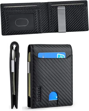 VANNANBA Slim Wallet for Men Bifold RFID Wallet Leather Card Holder Purse Front Pokcet Wallet Minimalist