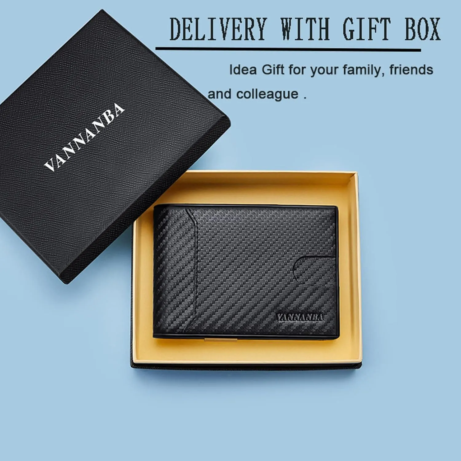 VANNANBA Slim Wallet for Men Bifold RFID Wallet Leather Card Holder Purse Front Pokcet Wallet Minimalist