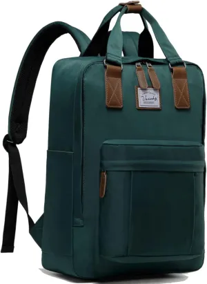 VASCHY School Backpack for Women Men, Travel Backpack Water Resistant College High School Computer Bag Student Bookbag,Green