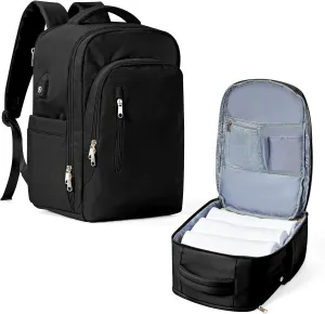 VGCUB Large Travel Backpack,Waterproof Laptop Carry on Backpack Purse for Women Men,Gym Hiking Backpack Personal Item Size Casual Daypack Work Business Backpack With USB Charging Port,Black