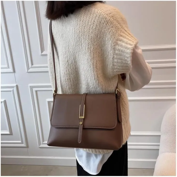 Vintage-Inspired Women's Fashion Large Shoulder Bag with Sleek Design, Ample Storage, Comfortable Adjustable Strap,
