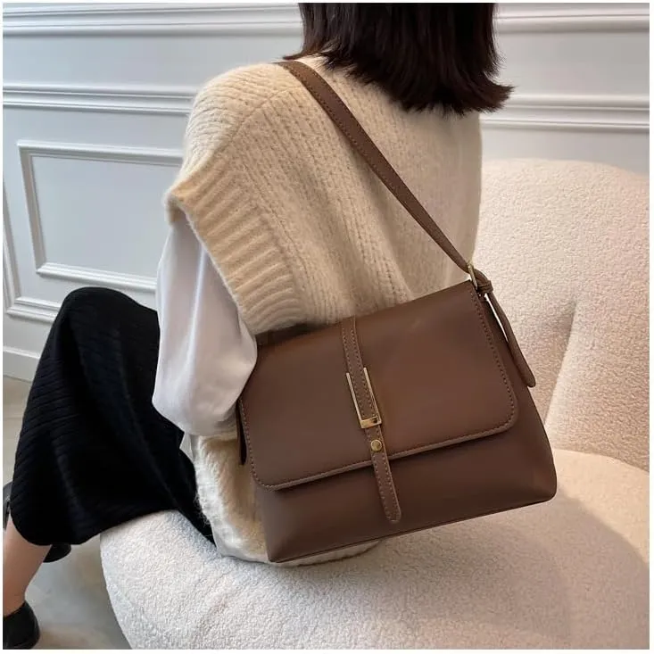 Vintage-Inspired Women's Fashion Large Shoulder Bag with Sleek Design, Ample Storage, Comfortable Adjustable Strap,
