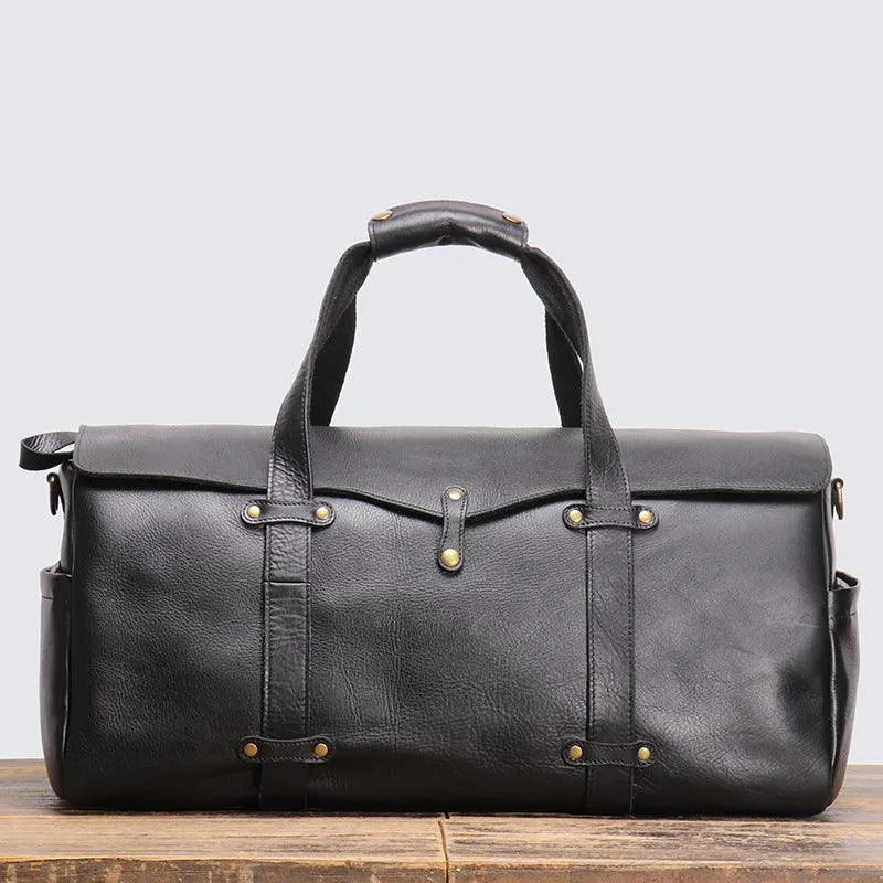 Vintage Leather Duffle Bag Mens Leather Weekender