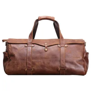 Vintage Leather Duffle Bag Mens Leather Weekender